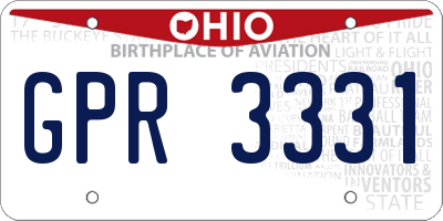OH license plate GPR3331