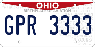 OH license plate GPR3333