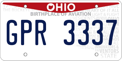 OH license plate GPR3337