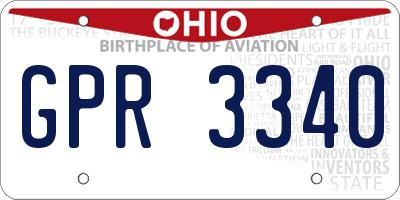 OH license plate GPR3340