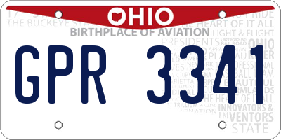 OH license plate GPR3341