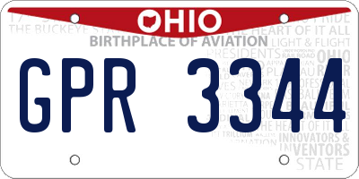 OH license plate GPR3344