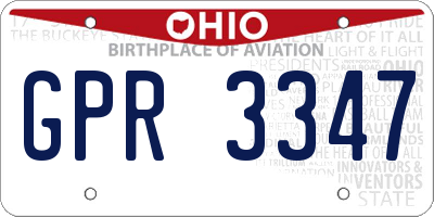 OH license plate GPR3347