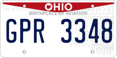 OH license plate GPR3348