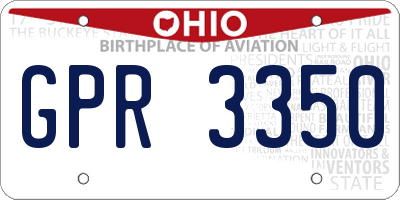 OH license plate GPR3350