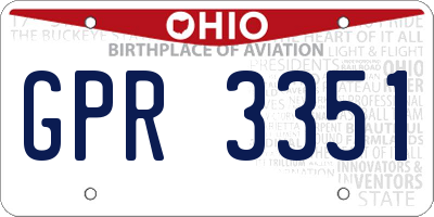 OH license plate GPR3351