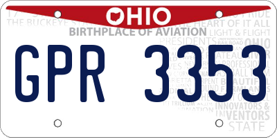 OH license plate GPR3353