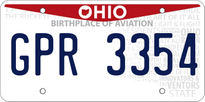 OH license plate GPR3354