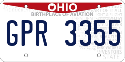 OH license plate GPR3355