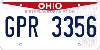 OH license plate GPR3356