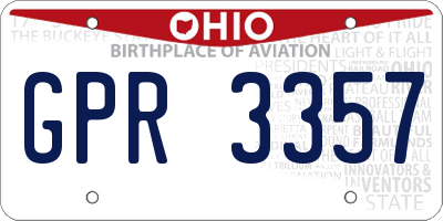 OH license plate GPR3357