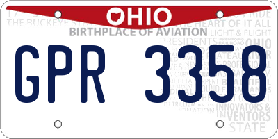 OH license plate GPR3358