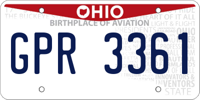 OH license plate GPR3361