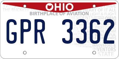 OH license plate GPR3362