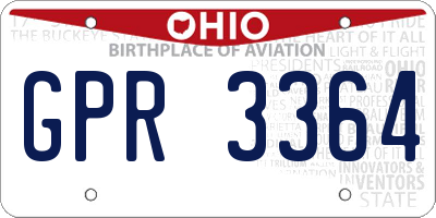 OH license plate GPR3364