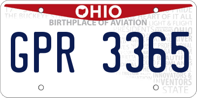 OH license plate GPR3365