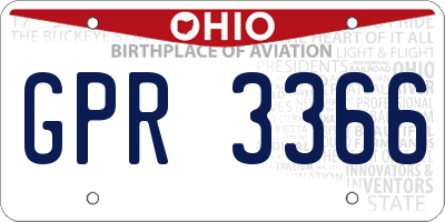 OH license plate GPR3366