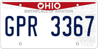 OH license plate GPR3367
