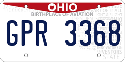 OH license plate GPR3368