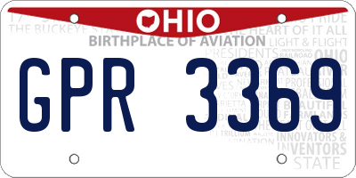 OH license plate GPR3369