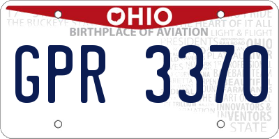 OH license plate GPR3370