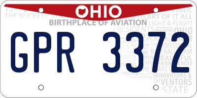 OH license plate GPR3372