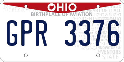 OH license plate GPR3376