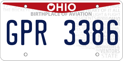 OH license plate GPR3386