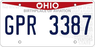 OH license plate GPR3387