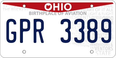 OH license plate GPR3389
