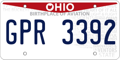 OH license plate GPR3392