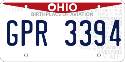 OH license plate GPR3394
