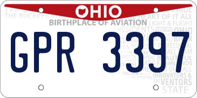 OH license plate GPR3397