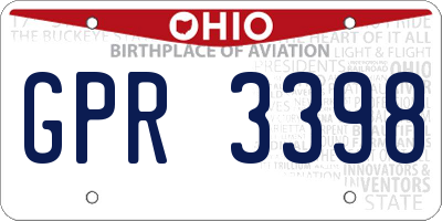 OH license plate GPR3398