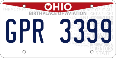 OH license plate GPR3399