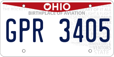 OH license plate GPR3405