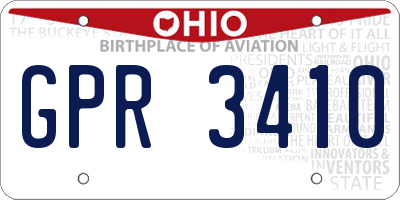 OH license plate GPR3410
