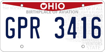 OH license plate GPR3416