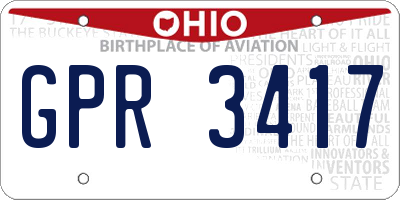 OH license plate GPR3417