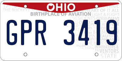 OH license plate GPR3419