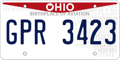 OH license plate GPR3423