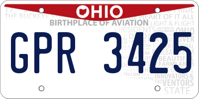 OH license plate GPR3425