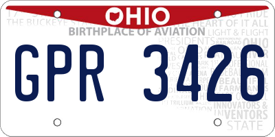 OH license plate GPR3426