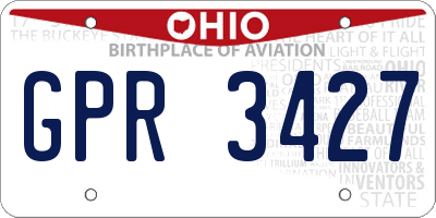 OH license plate GPR3427