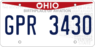 OH license plate GPR3430