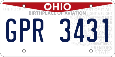 OH license plate GPR3431
