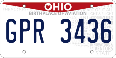 OH license plate GPR3436