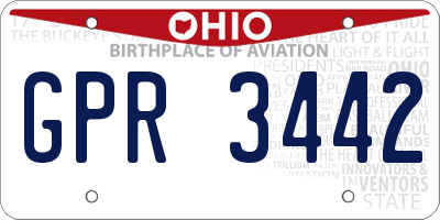 OH license plate GPR3442