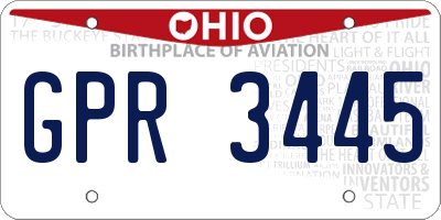OH license plate GPR3445