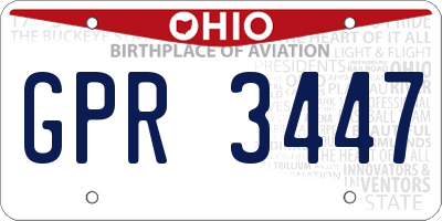 OH license plate GPR3447